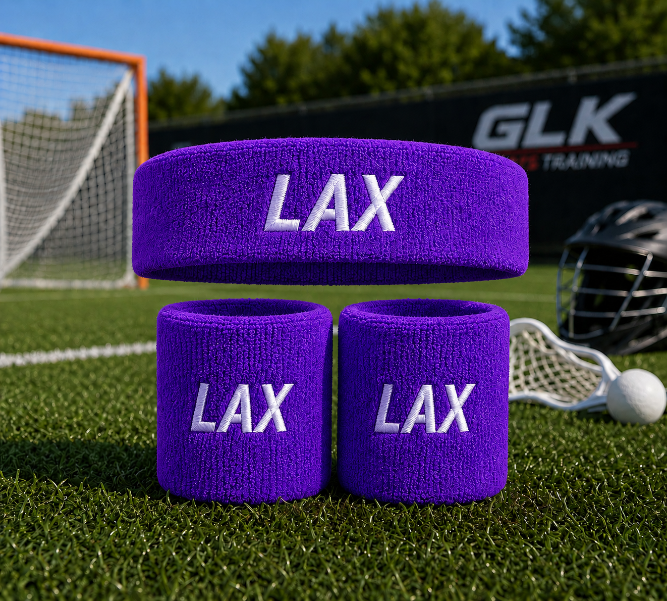 LAX Terry Cloth Headband & Wristband Set – Neon Colors