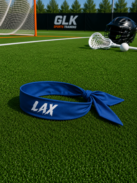 Headband Dri-Fit Neon Color Blue LAX Embroidered 105x8cm (41.3"Lx3.5"W)