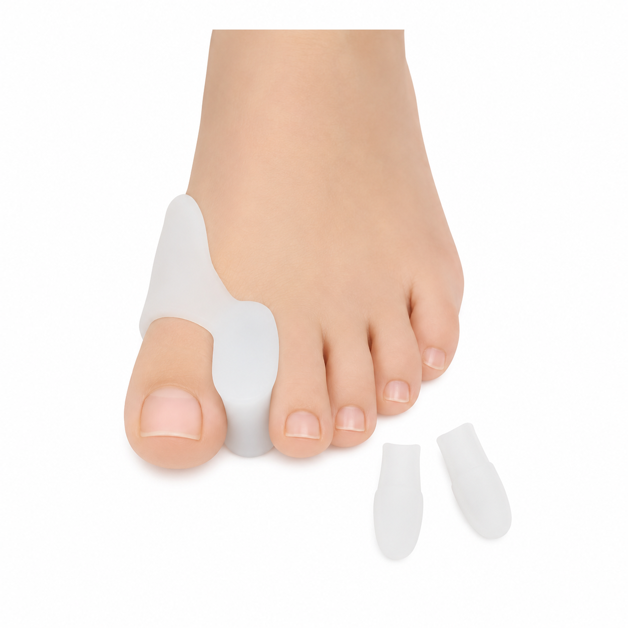 Toe Separator White Silicone Big Toe + 2 pieces