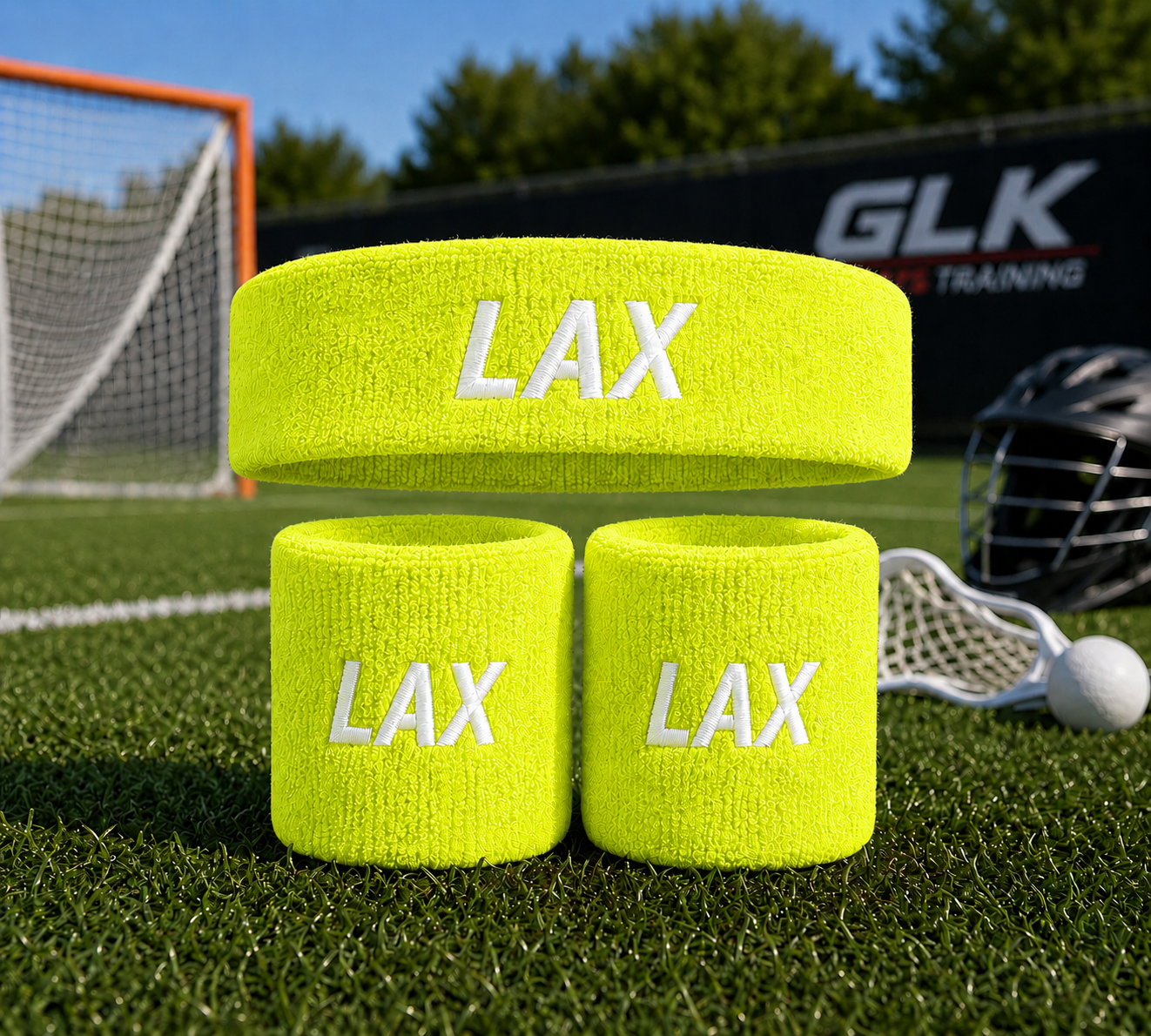LAX Terry Cloth Headband & Wristband Set – Neon Colors