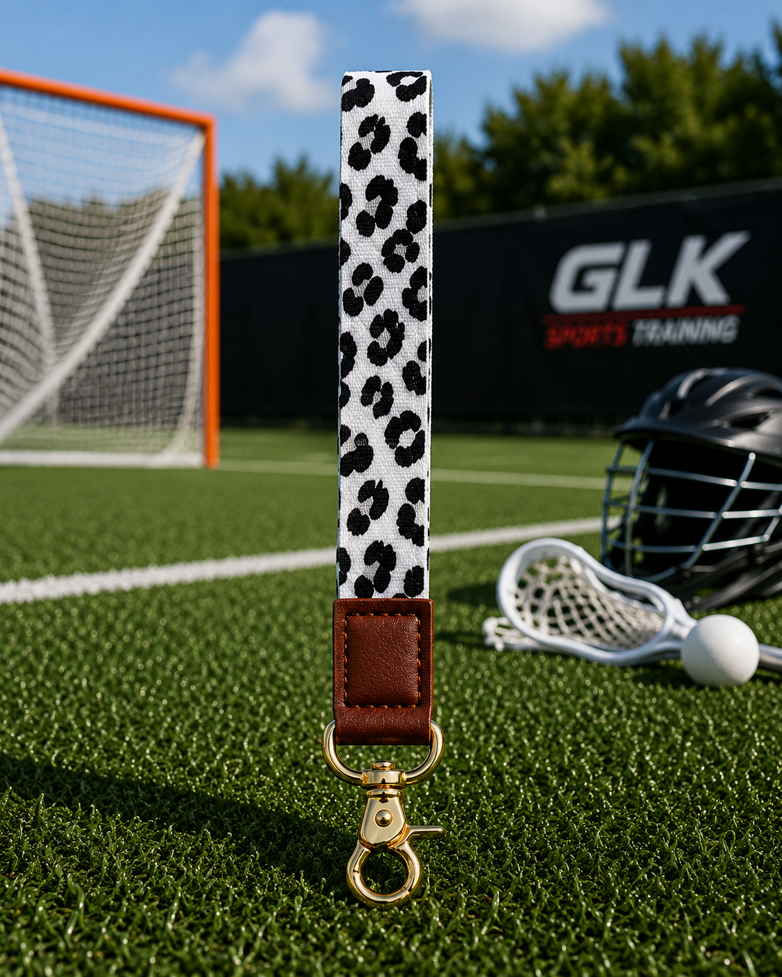 Keychain 6" Leather Leopard Print