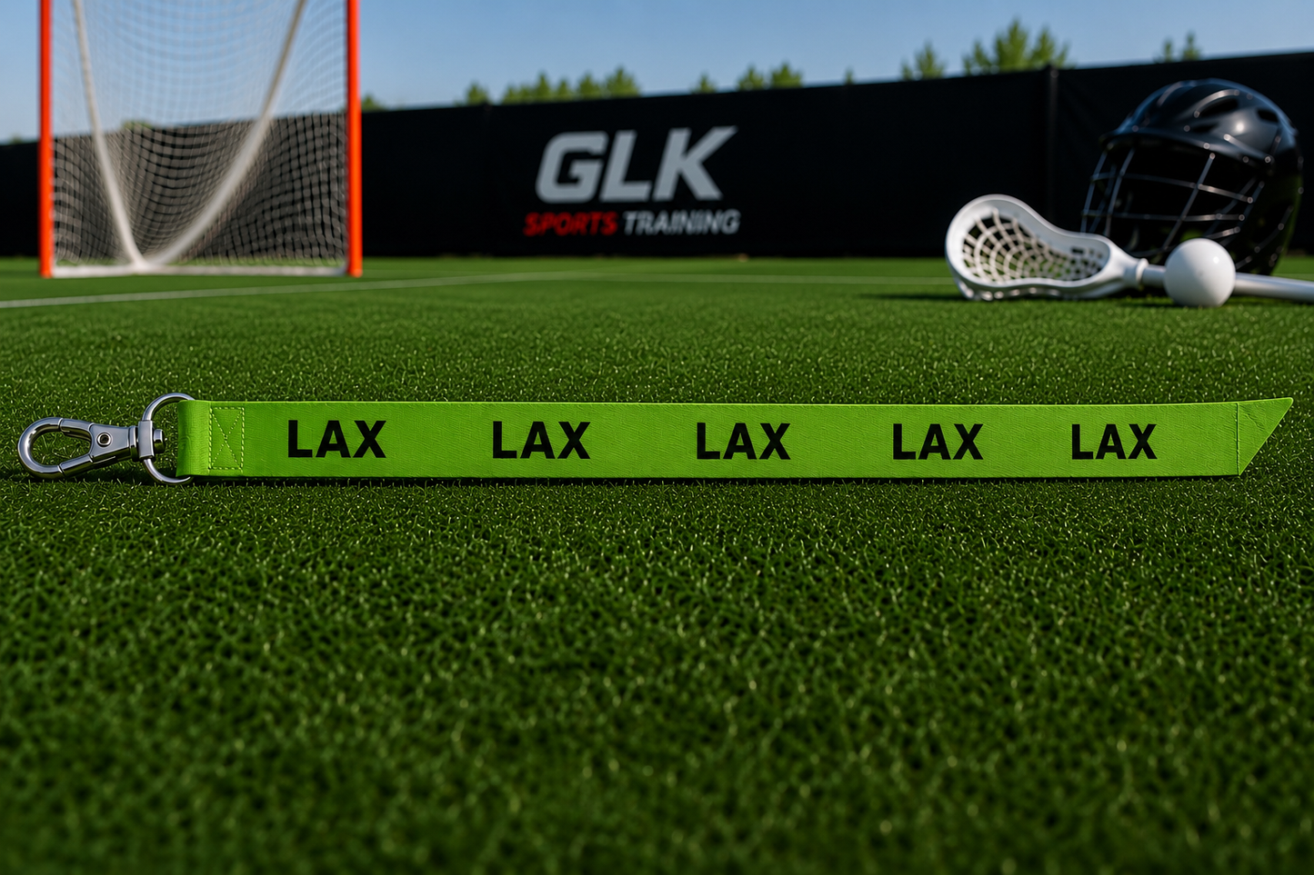 Neon Green LAX Keychain Lanyard