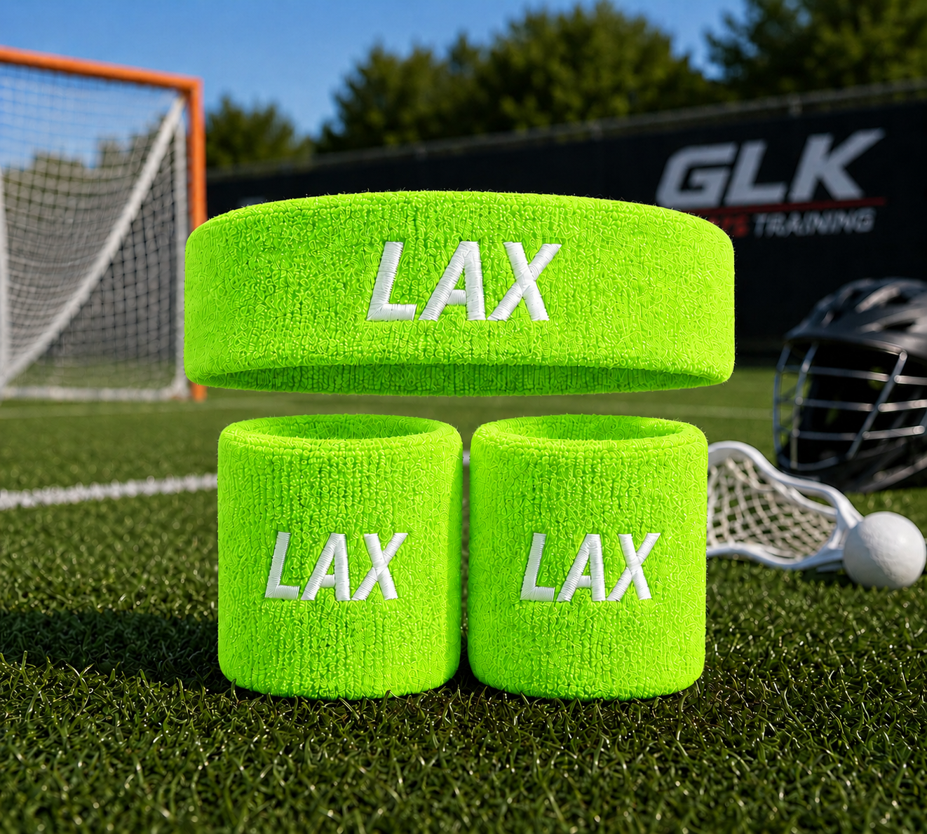 LAX Terry Cloth Headband & Wristband Set – Neon Colors